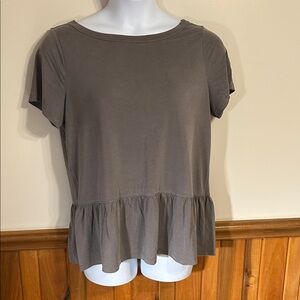 Gray Women's T-Shirt Top  Size L